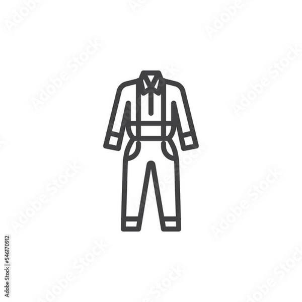Fototapeta Safety overalls line icon