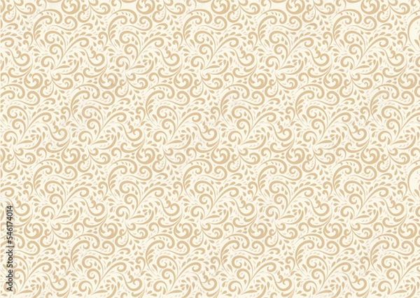 Fototapeta Wallpaper in the style of Baroque. A seamless vector background. Floral pattern.