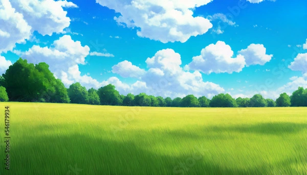 Obraz Artwork of grassy summer field