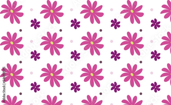 Fototapeta Floral pattern. Pretty flowers on white background. Printing with small colorful flowers. Seamless vector texture.