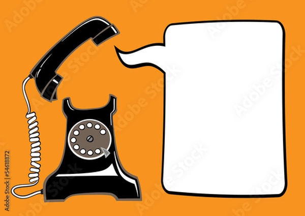 Obraz old phone with speech bubble