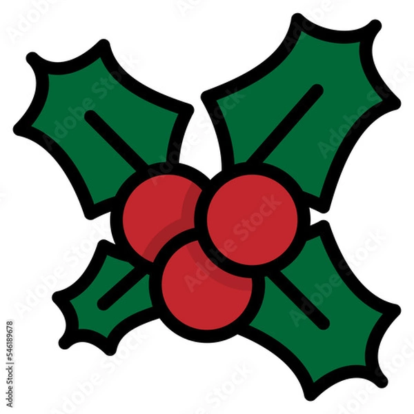 Obraz mistle filled outline icon