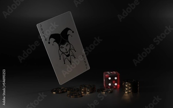 Fototapeta casino poker blackjack baccarat dice craps  Metal 3d render 3d rendering illustration