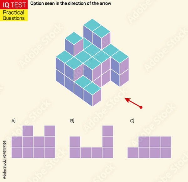 Fototapeta Visual intelligence questions - Find top view of towers. IQ TEST