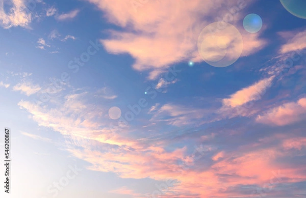 Fototapeta clear sky with thin clouds