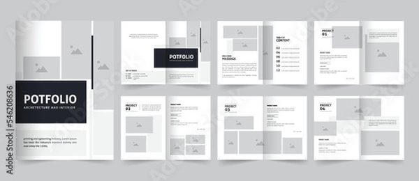 Fototapeta Architecture and Interior  portfolio or portfolio template design, professional clean multipurpose portfolio