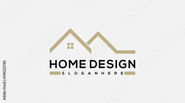 Obraz Modern home design logo design vector illustration