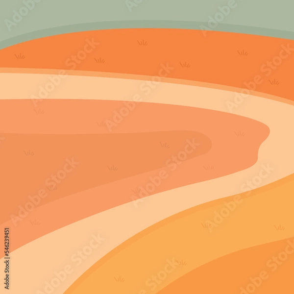 Fototapeta Vector illustration: autumn simple minimal geometric flat style. Nature colorful landscape geometric illustration.