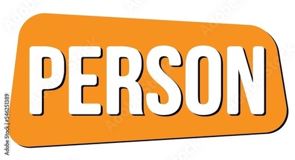 Fototapeta PERSON text on orange trapeze stamp sign.