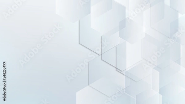 Fototapeta White hexagon concept design abstract technology background vector illustration