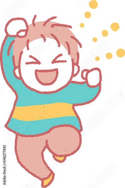 Fototapeta 喜ぶ男の子のイラスト