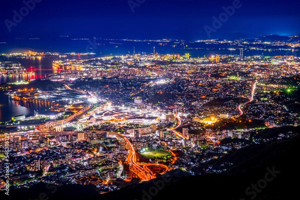Obraz 	福岡県　北九州市　皿倉山からの夜景