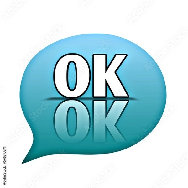 Fototapeta Illustration of OK button icon with reflection