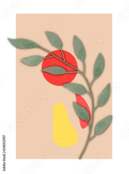 Fototapeta Abstract  design with flower for wall decoration 