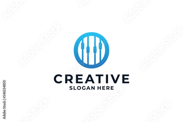 Fototapeta Letter O logo design with creative combination.