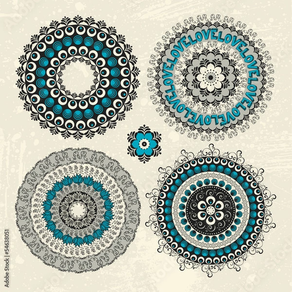 Obraz Set of abstract vector circle decorative design elements