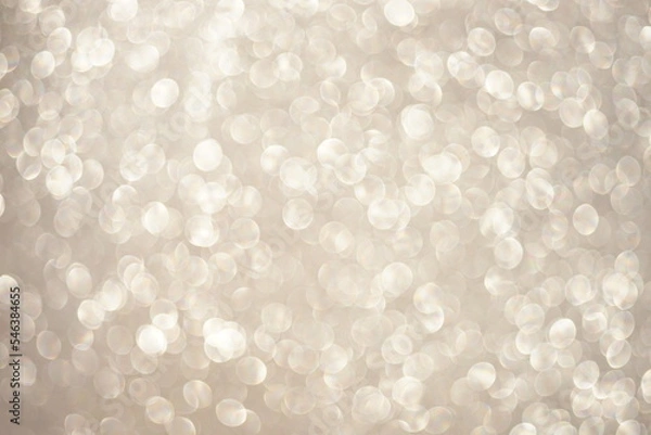 Fototapeta Shiny blurred silver background with round bubbles