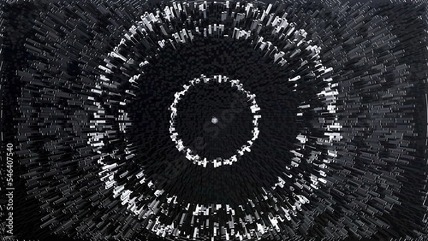 Obraz Abstract square tunnel 3D illustration background