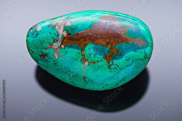 Fototapeta Chrysocolla Copper Mineral - Very sharp and detailed photo of a chrysocolla copper stone - Hydrated copper phyllosilicate mineral
