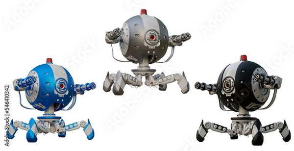 Fototapeta Protector Robot 3D Illustration png transparence