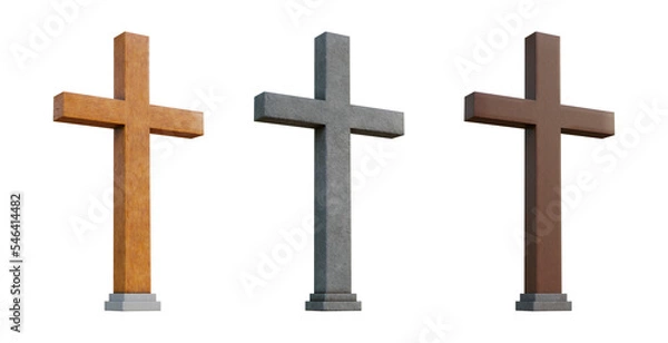 Obraz Wall Crosses 3D Illustration png transparence