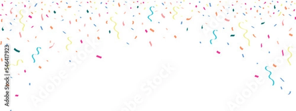 Obraz congratulatory background with colored confetti on white background. Vector illustration