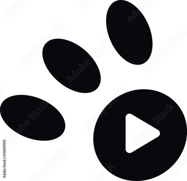 Fototapeta Animal footprint play icon vector