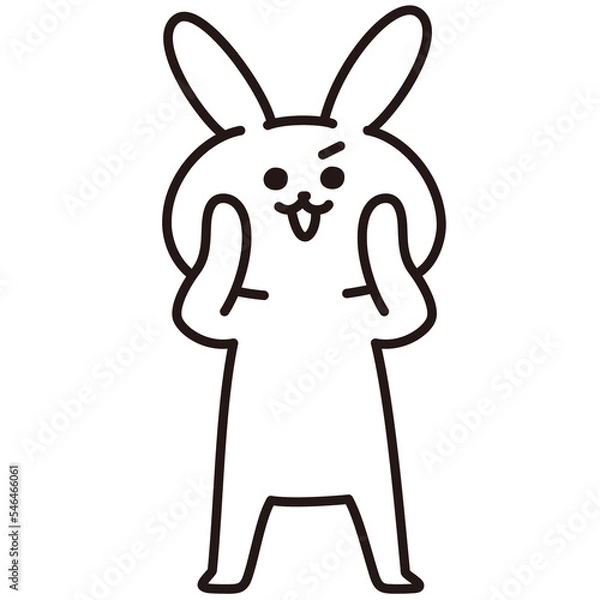 Fototapeta 色加工ok うさぎ素材No.113 おーい