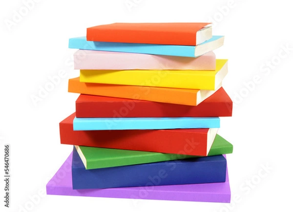 Fototapeta Small stack of books isolated transparent background photo PNG file