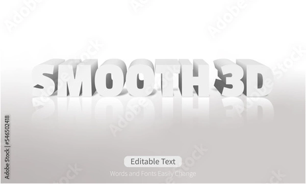 Fototapeta Changeable realistic 3d render looking text, easily editable letter, 3D white text reflection and shadow effect, banner concept,
