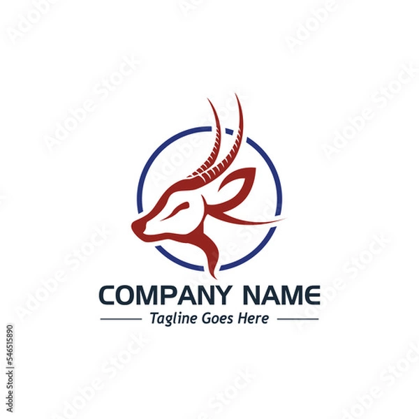 Fototapeta deer head logo, sample company logo, a simple vector design