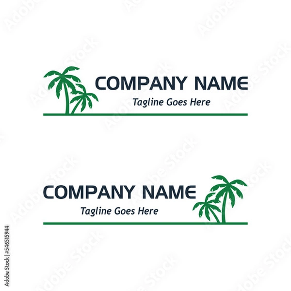 Fototapeta coconut tree logo, sample company logo, a simple vector design