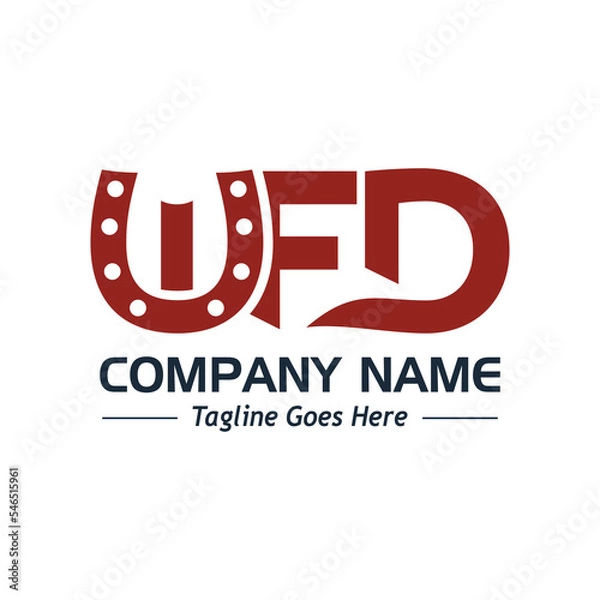 Fototapeta wfd letters logo, sample company logo, a simple vector design