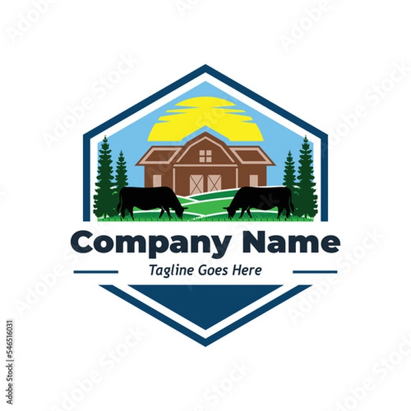 Obraz farm logo, sample company logo, a simple vector design