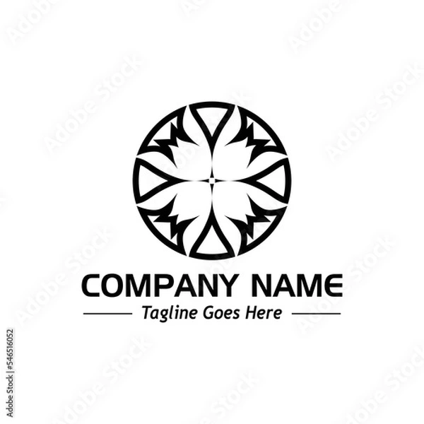 Fototapeta flower circle logo, sample company logo, a simple vector design