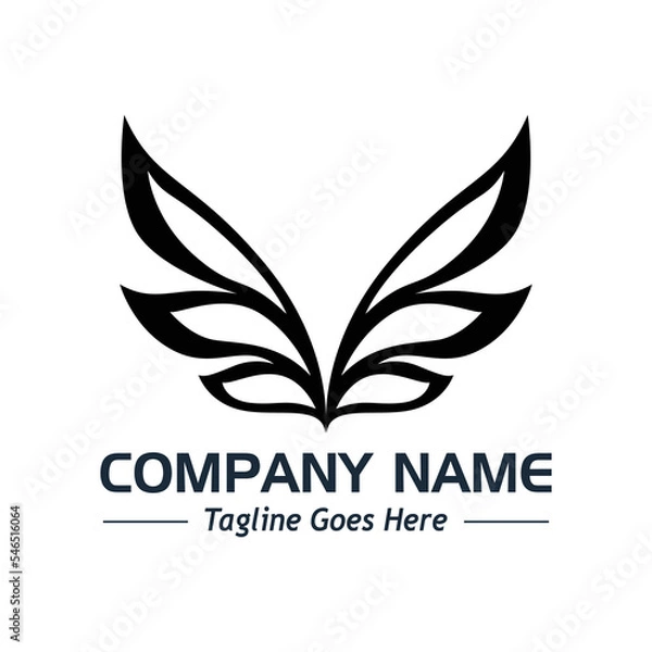 Fototapeta butterfly wings logo, sample company logo, a simple vector design