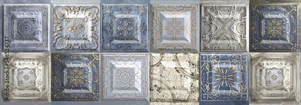 Fototapeta high resolution for ceramic print. backsplash background design. mosaic, ceramic kitchen tile, abstract pattern