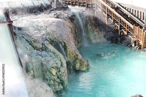 Obraz 12月の草津温泉の湯畑