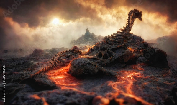 Fototapeta Bones in lava