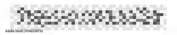 Fototapeta Censorship blur effect horizontal checkered texture. Gray pixel mosaic pattern hiding text, image or another prohibited or privacy content
