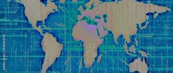Obraz world map on blue background