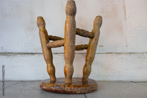 Fototapeta upside down wooden stool