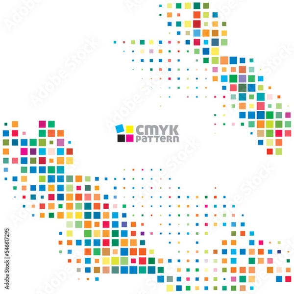 Fototapeta Simple mosaic background with small multicolor squares