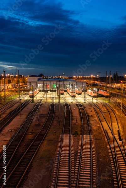 Obraz Cargo train station by Deutsche Bahn in Mannheim
