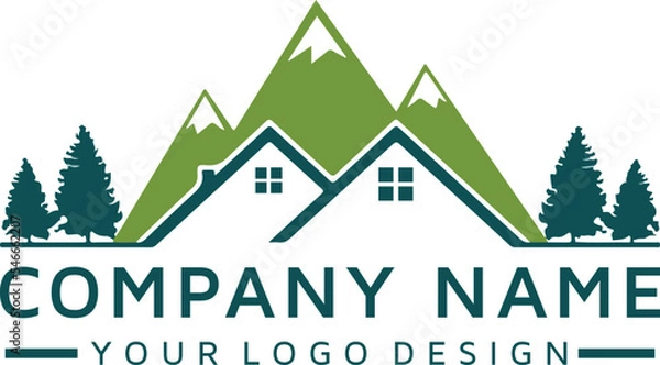 Obraz real estate mountain vector logo design
