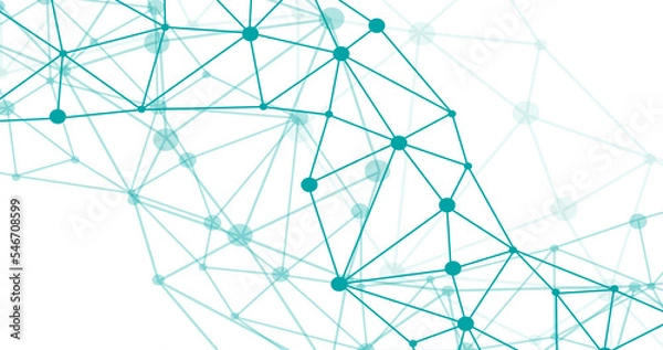 Fototapeta transparent polygon lines and connecting dots abstract background illustration