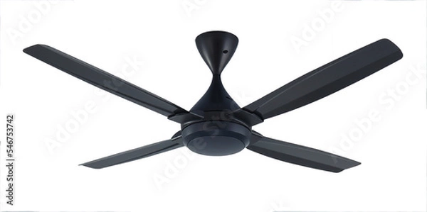 Fototapeta A ceiling fan is a mechanical fan, usually electrically powered, suspended from the ceiling of a room, that uses hub-mounted rotating blades to circulate air.