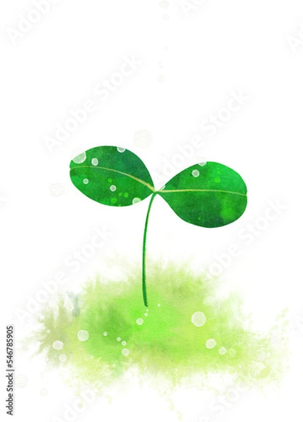 Obraz 芽生えたばかりの双葉のイラスト素材