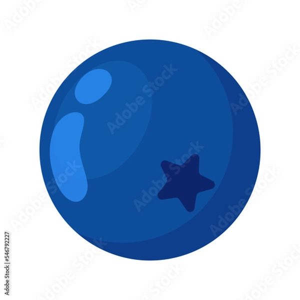 Obraz blueberry flat vector illustration clipart isolated