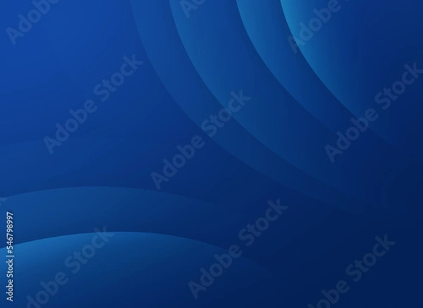Fototapeta Abstract background of curved blue lines or layers on blue. High resolution full frame modern template with copy space.
